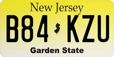 NJ license plate B84KZU