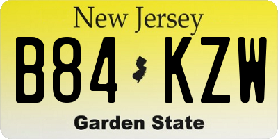 NJ license plate B84KZW
