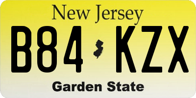 NJ license plate B84KZX