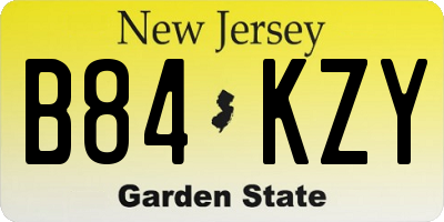 NJ license plate B84KZY