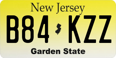 NJ license plate B84KZZ