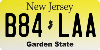 NJ license plate B84LAA