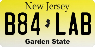 NJ license plate B84LAB