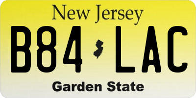 NJ license plate B84LAC