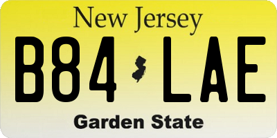 NJ license plate B84LAE