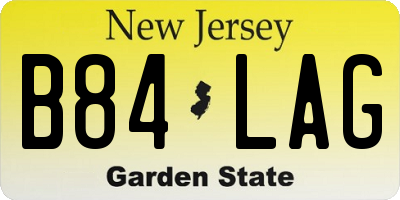 NJ license plate B84LAG