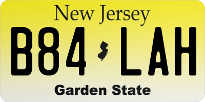 NJ license plate B84LAH