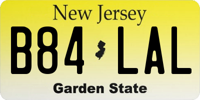 NJ license plate B84LAL