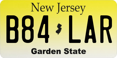 NJ license plate B84LAR
