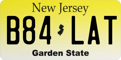 NJ license plate B84LAT
