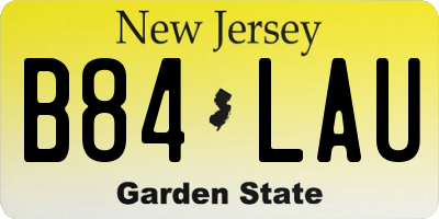 NJ license plate B84LAU