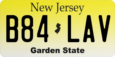 NJ license plate B84LAV
