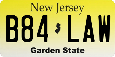NJ license plate B84LAW