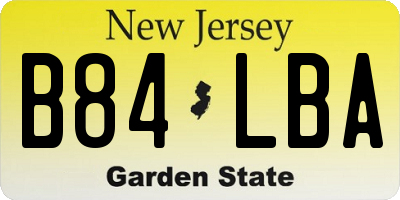 NJ license plate B84LBA