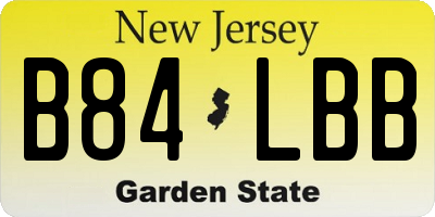 NJ license plate B84LBB