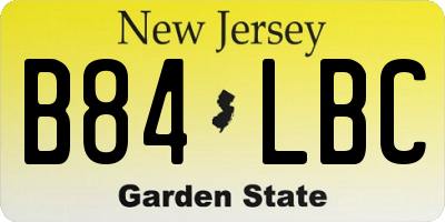 NJ license plate B84LBC