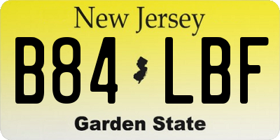 NJ license plate B84LBF