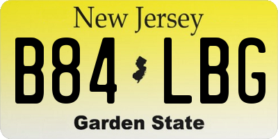 NJ license plate B84LBG