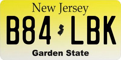 NJ license plate B84LBK