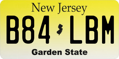 NJ license plate B84LBM