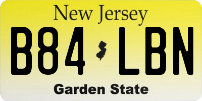 NJ license plate B84LBN