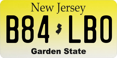 NJ license plate B84LBO