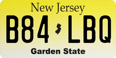 NJ license plate B84LBQ
