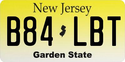 NJ license plate B84LBT