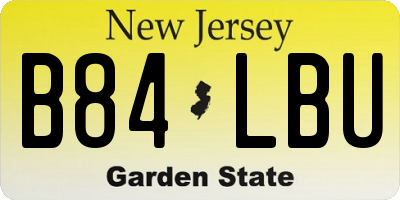 NJ license plate B84LBU