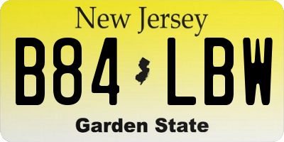 NJ license plate B84LBW
