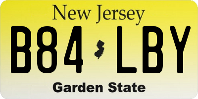 NJ license plate B84LBY