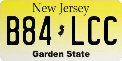 NJ license plate B84LCC