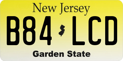 NJ license plate B84LCD