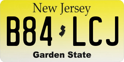 NJ license plate B84LCJ
