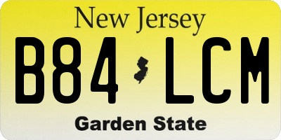 NJ license plate B84LCM