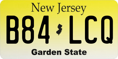 NJ license plate B84LCQ