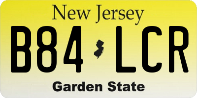 NJ license plate B84LCR