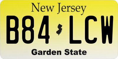 NJ license plate B84LCW