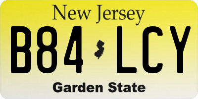 NJ license plate B84LCY