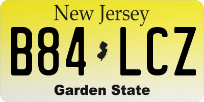 NJ license plate B84LCZ