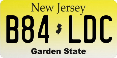 NJ license plate B84LDC