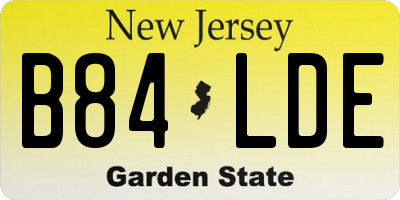 NJ license plate B84LDE
