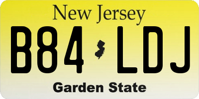 NJ license plate B84LDJ