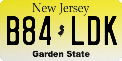 NJ license plate B84LDK