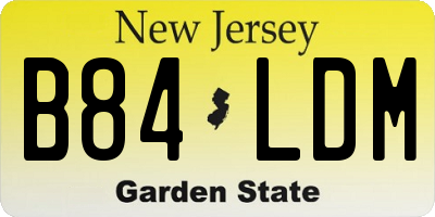 NJ license plate B84LDM