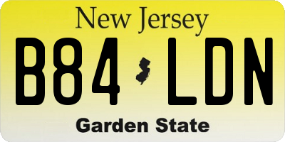 NJ license plate B84LDN