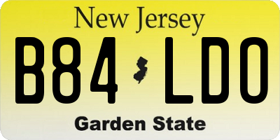 NJ license plate B84LDO