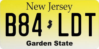 NJ license plate B84LDT