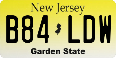 NJ license plate B84LDW