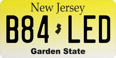 NJ license plate B84LED